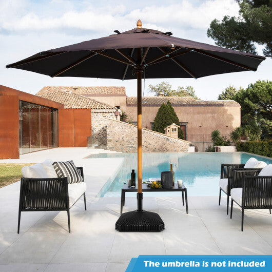 Fillable Umbrella Base with Shell Texture and 3 Coupler Sizes-Black W2B