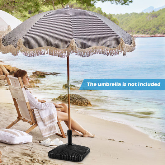 Fillable Umbrella Base with Shell Texture and 3 Coupler Sizes-Black W2B
