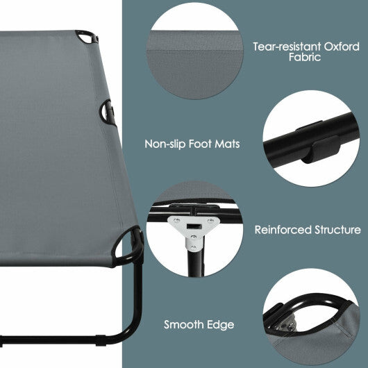 Outdoor Folding Camping Bed for Sleeping Hiking Travel-Gray - Color: Gray W2B