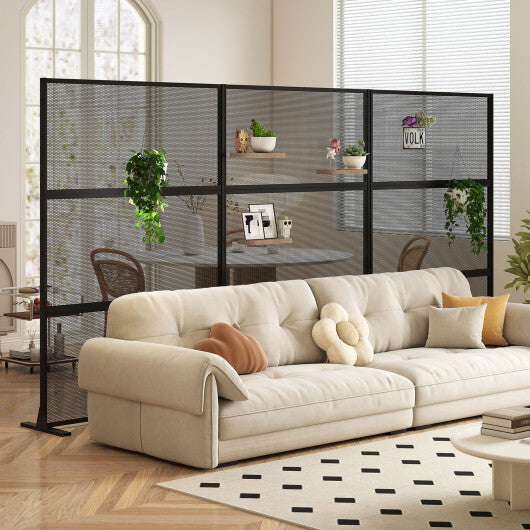 Metal Privacy Screen with Expansion Bolts and Connection Screws-Black W2B