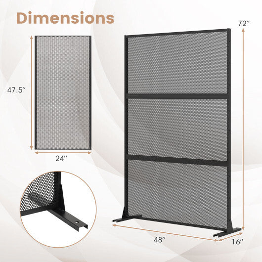Metal Privacy Screen with Expansion Bolts and Connection Screws-Black W2B