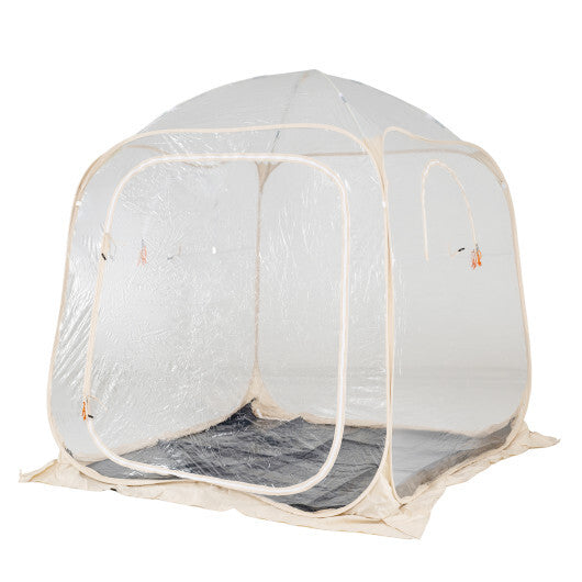 7 x 7 FT Pop Up Sports Tent Clear Bubble Tent All-Weather Waterproof Pod with Sealed Floor W2B