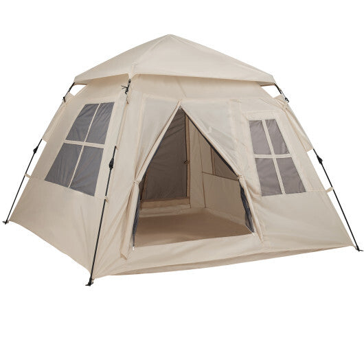 4 Person Camping Tent Portable Automatic Easy Setup with Rainfly and 2 Doors W2B
