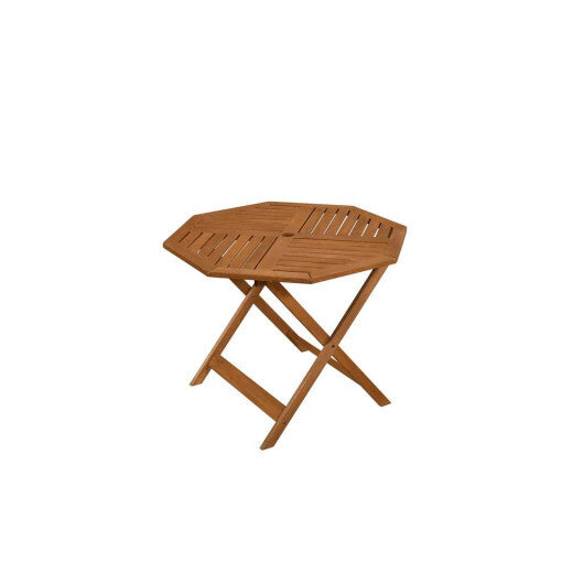 35.5 Inch Solid Wood Patio Dining Table Octagon Table with 1.97 Inch Umbrella Hole W2B