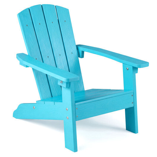 All-Weather HIPS Kid's Adirondack Chair with with High Backrest and Armrests-Turquoise W2B