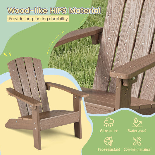 Set of 2 Kid's Adirondack Chair with with High Backrest and Armrests-Pink W2B