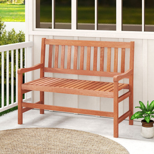 44 Inch 2-Seat Outdoor Loveseat Bench W2B