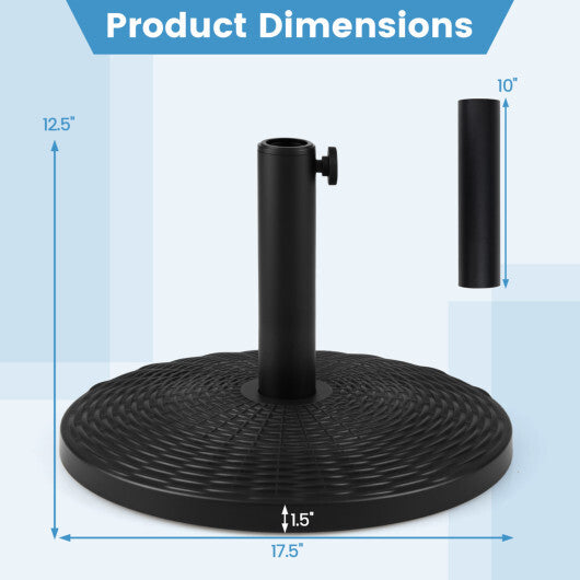 Concrete Patio Umbrella Base with Rattan Pattern for Lawn W2B