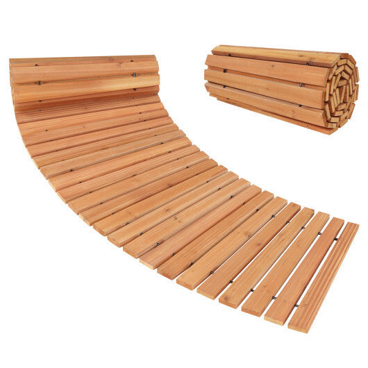 7 FT Wooden Garden Pathway with Anti-slip Surface for Gardens Patios-Natural W2B