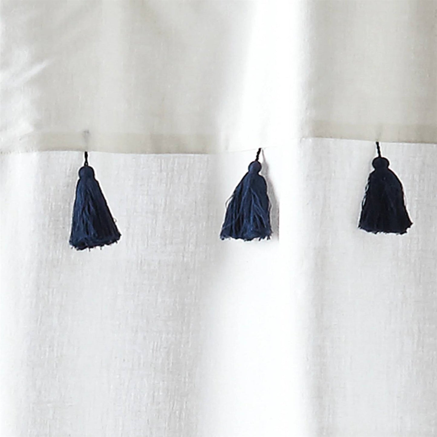 72-inch Navy and White Stripes Cotton Shower Curtain FastFurnishings