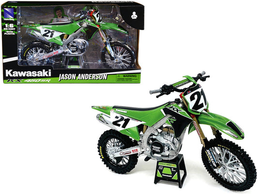 Kawasaki KX450SR Dirt Bike Motorcycle #21 Jason Anderson Green and Black "Kawasaki Racing Team" 1/6 Model by New Ray New Ray