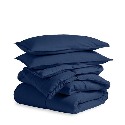 Queen size Super Soft Down Alternative Comforter Set in Navy Blue-1