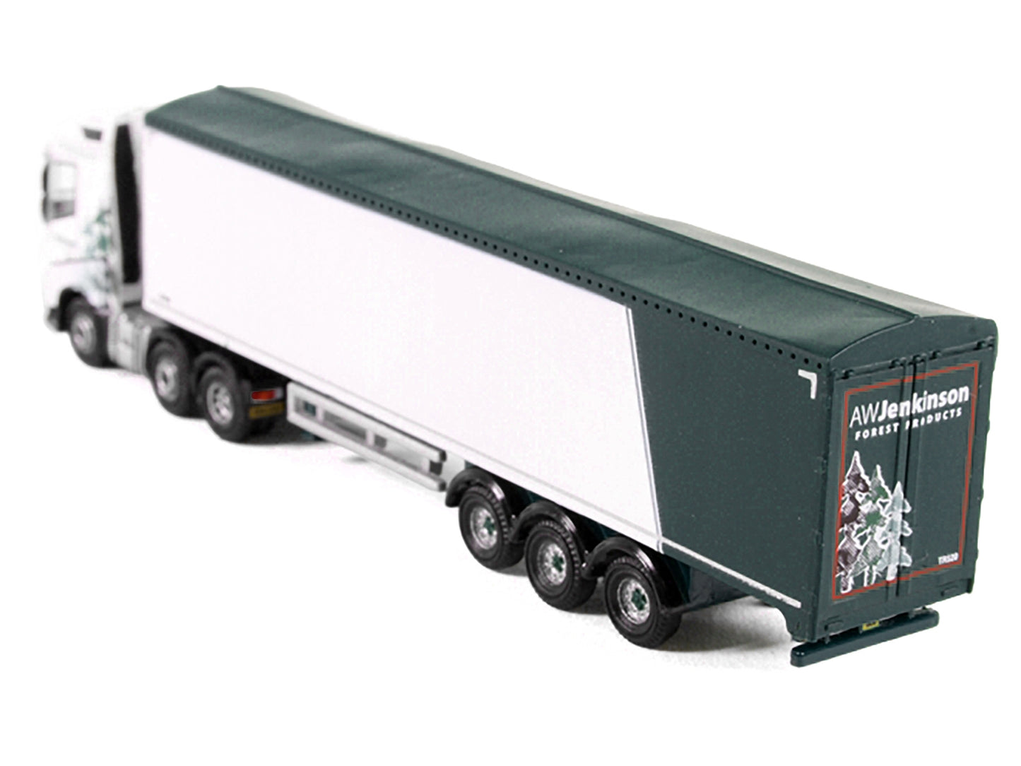 Volvo FH4 Truck RHD (Right Hand Drive) with Walking Floor Trailer "AW Jenkinson" White with Graphics 1/148 (N) Scale Diecast Model Car by Oxford Diecast