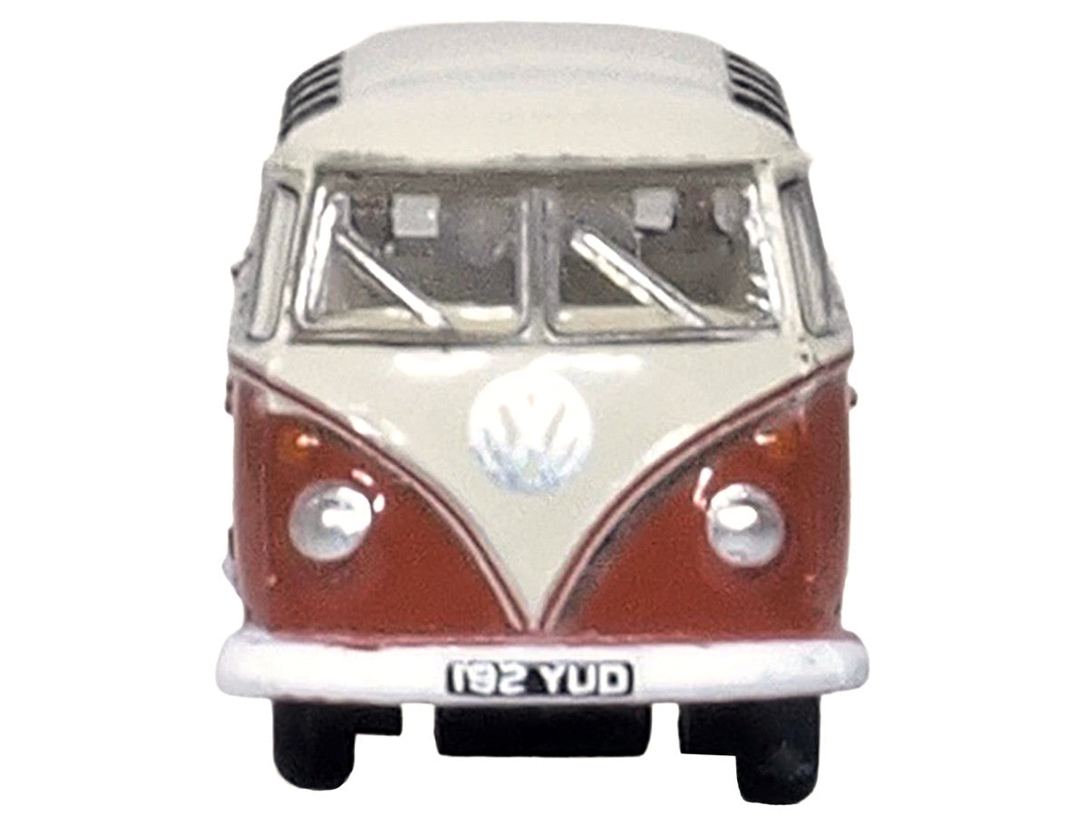 Volkswagen T1 Samba Bus Sealing Wax Red and Gray 1/148 (N) Scale Diecast Model Car by Oxford Diecast Oxford Diecast
