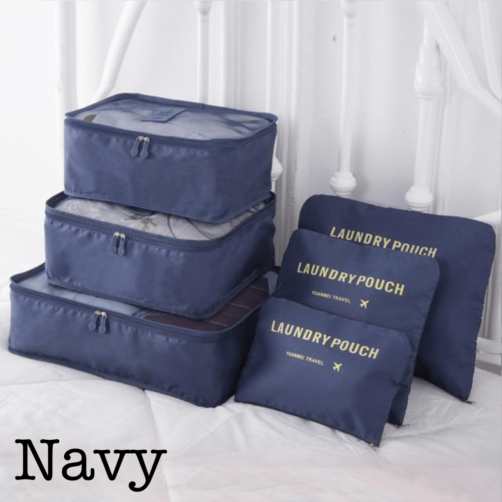 6 Piece Travel Organizer Threaded Pear
