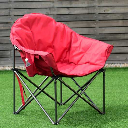 Oversized Folding Camping Moon Chair with Cup Holder W2B