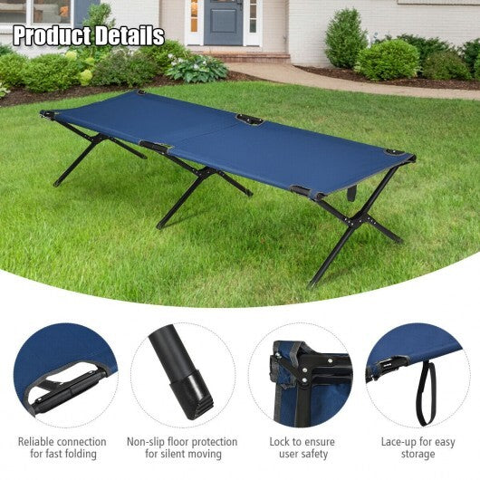 Adults Kids Folding Camping Cot-Gray W2B