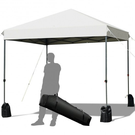 8'x8' Outdoor Pop up Canopy Tent w/Roller Bag-Gray