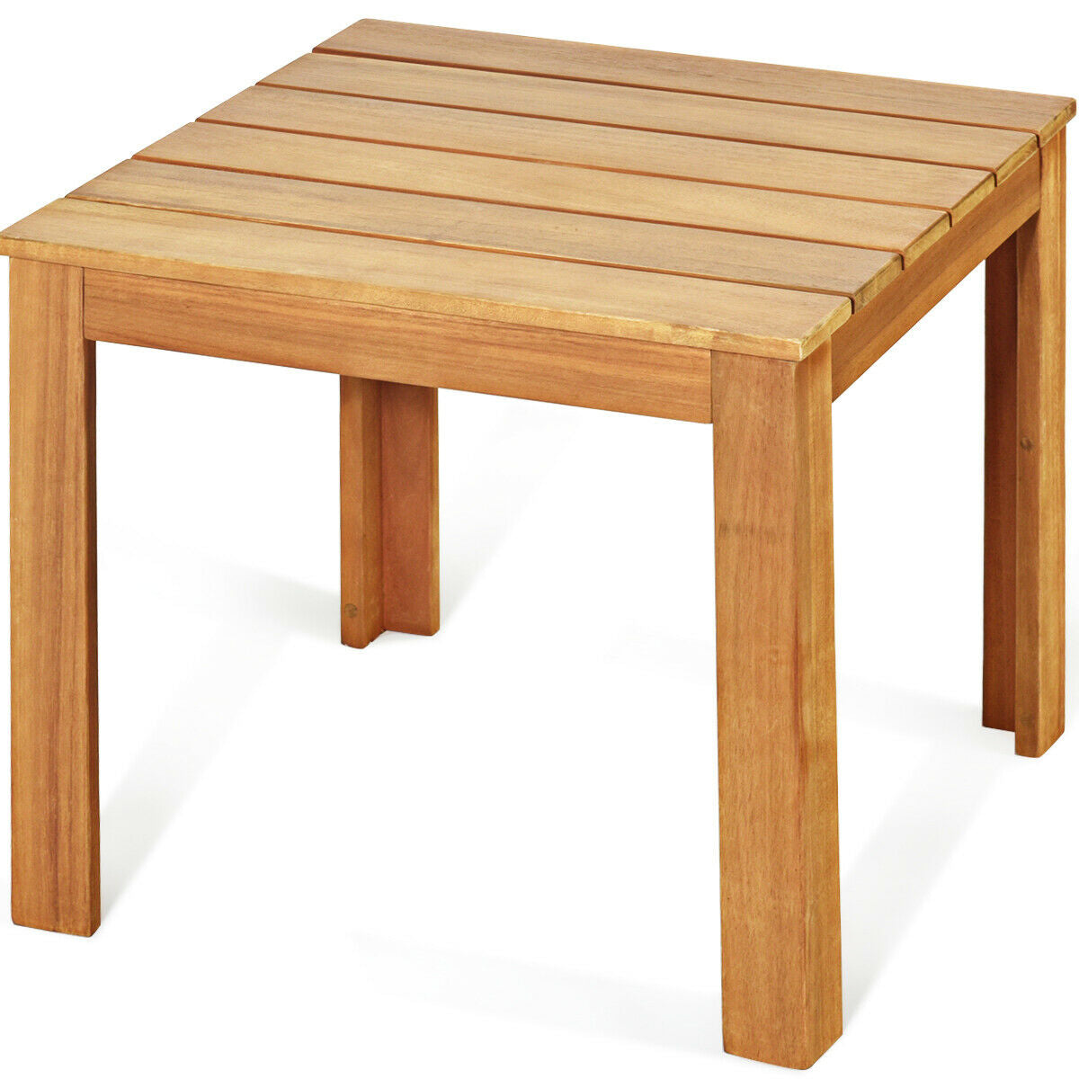 Wooden Square Patio Coffee Bistro Table-Natural - Color: Natural W2B