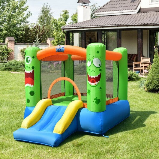 Inflatable Bounce House Jumper Castle Kid's Playhouse with Long Slide W2B