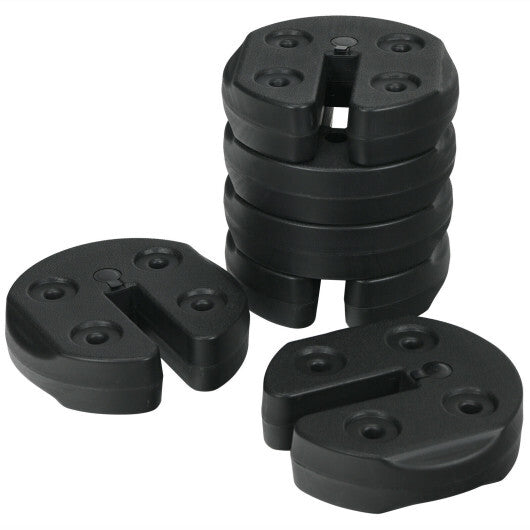 Set of 6 Canopy Weights 30lbs Weight Plate Kit with No-Pinch Design - Color: Black W2B