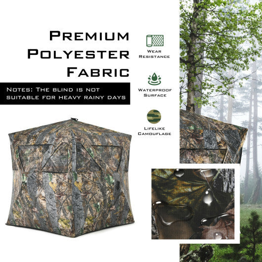 3 Person Portable Pop-Up Ground Hunting Blind with Tie-downs W2B