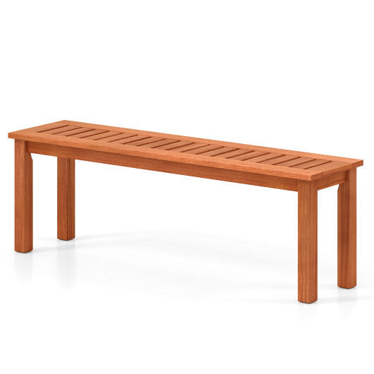 47 Inch Patio Wood Bench with Slatted Seat 2-Person W2B