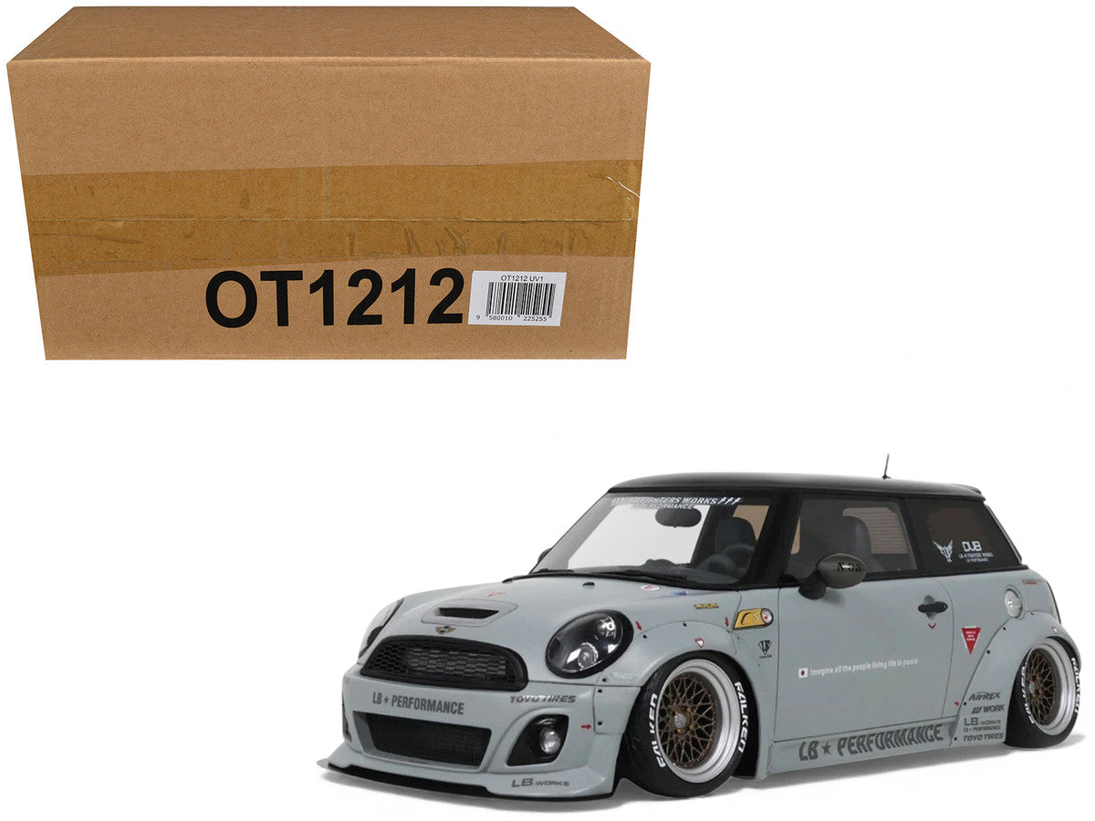 2015 Mini Cooper R56 LB-Works "LB Nation" Gray with Black Top Limited Edition to 999 pieces Worldwide 1/18 Model Car by Otto Mobile Otto Mobile