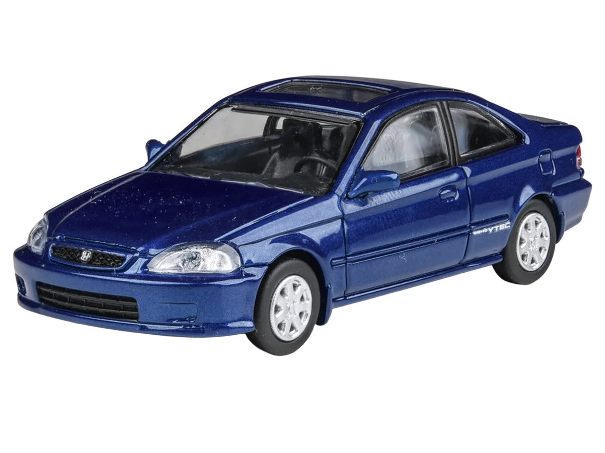 1999 Honda Civic Coupe Electron Blue Pearl Metallic with Sunroof 1/64 Diecast Model Car by Paragon Models Paragon