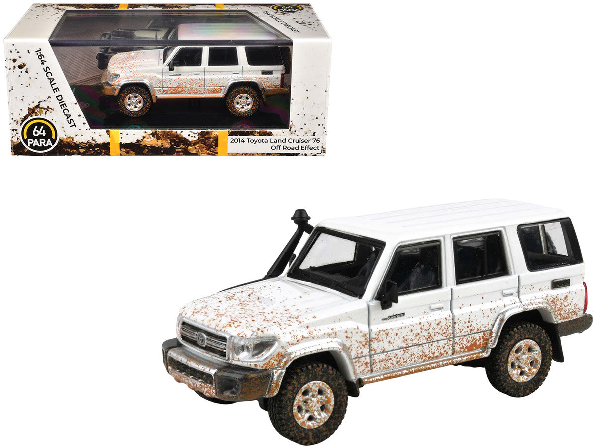 2014 Toyota Land Cruiser 76 White (Dirty Off Road Effect) 1/64 Diecast Model Car by Paragon Models Paragon