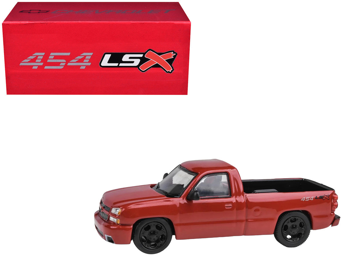 2006 Chevrolet Silverado 454 LSX Pickup Truck Victory Red 1/64 Diecast Model Car by Paragon Models-3