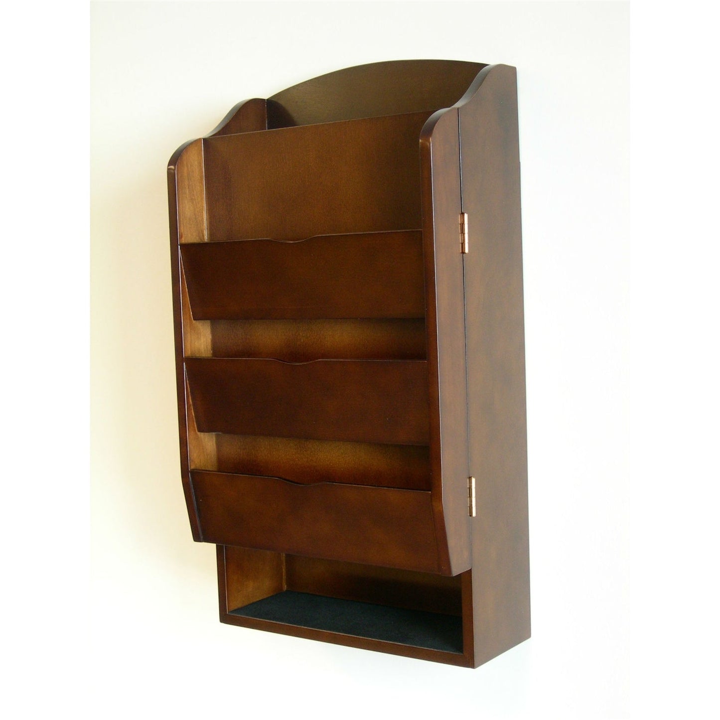 Door / Wall Mount Organizer Letter Holder Mail Sorter in Dark Walnut FastFurnishings
