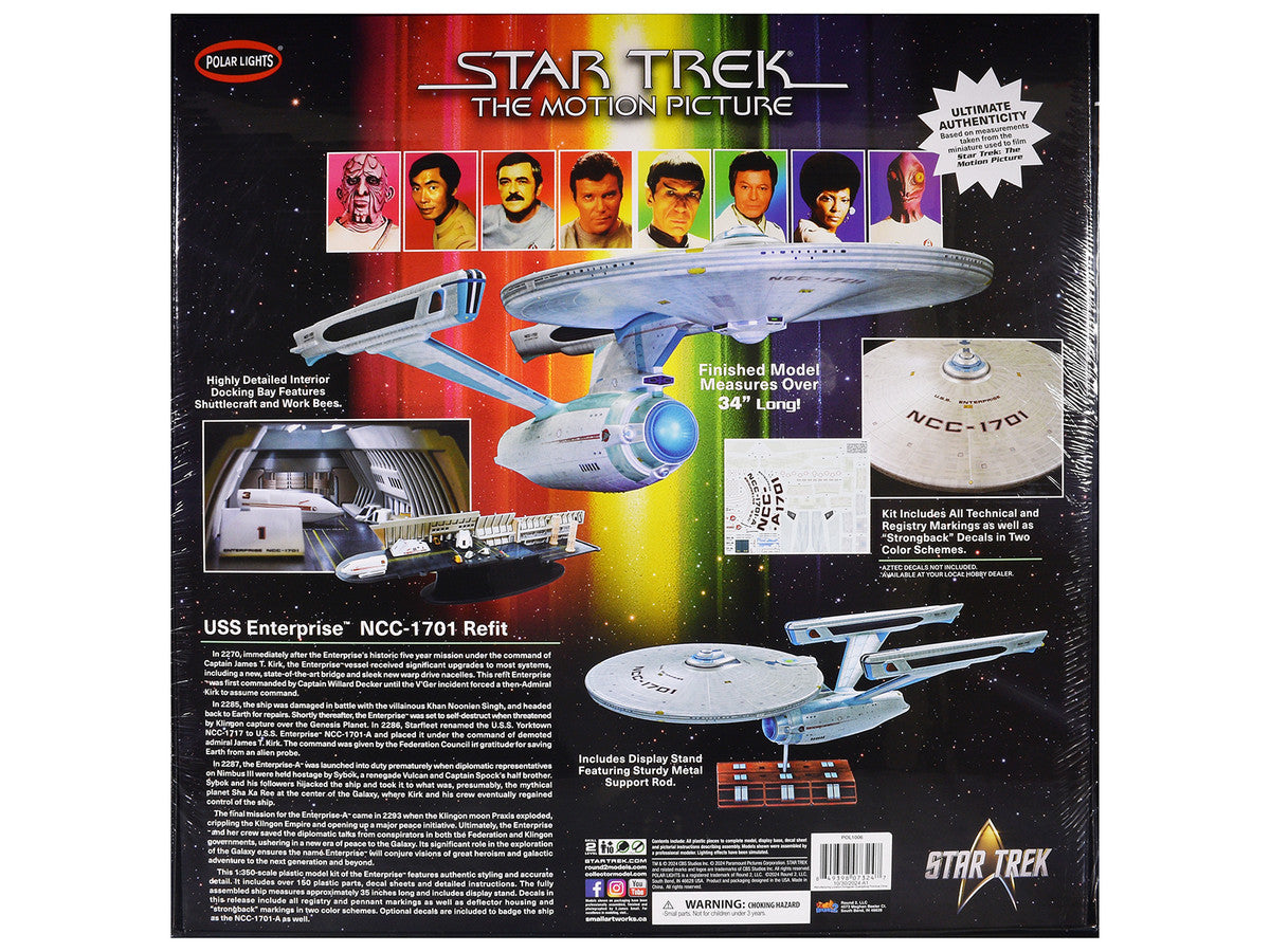 Skill 2 Model Kit U.S.S. Enterprise NCC-1701 Refit Spaceship "Star Trek: The Motion Picture" (1979) Movie 1/350 Scale Model by Polar Lights Polar Lights