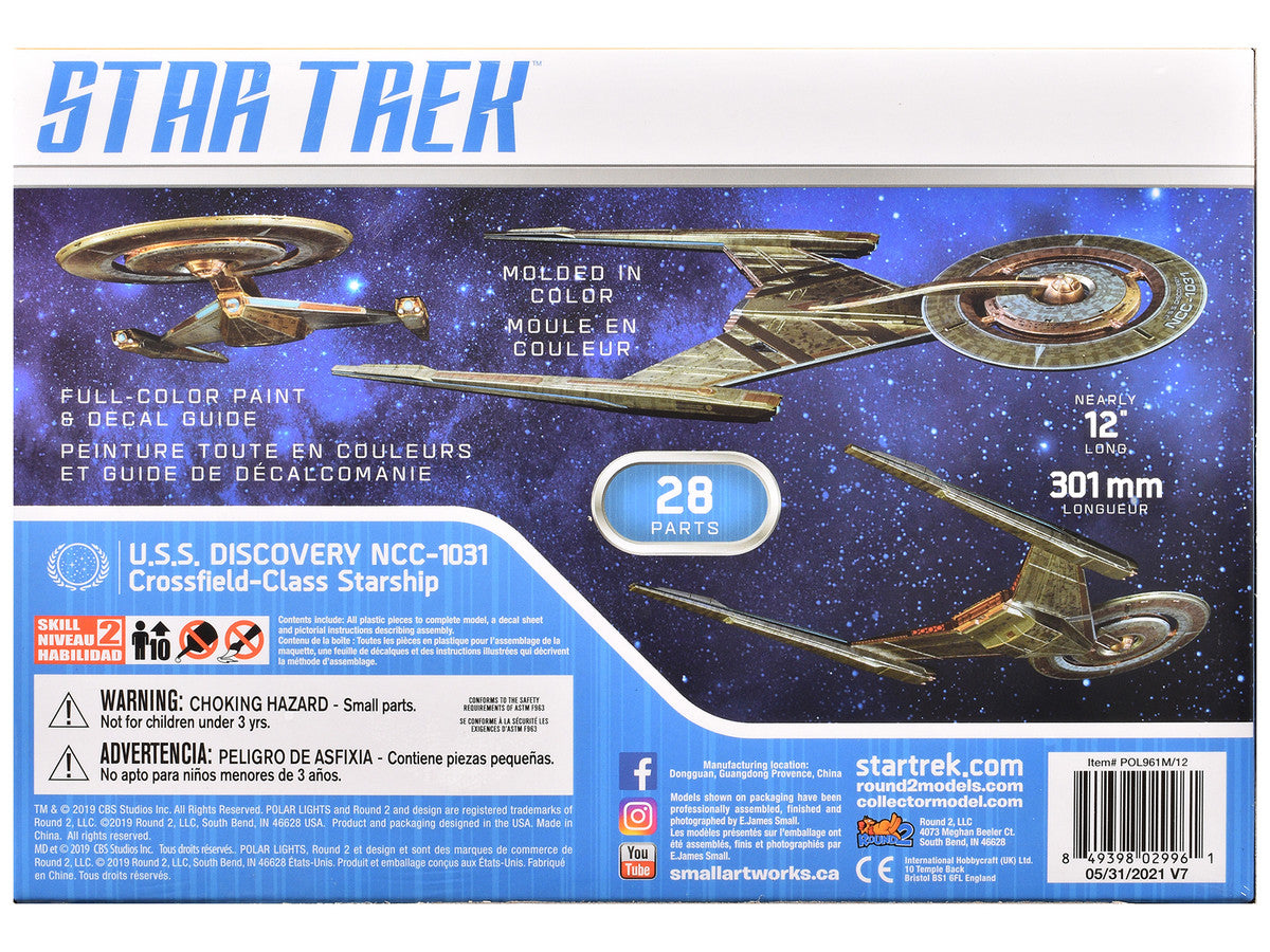 Skill 2 Snap Model Kit U.S.S. Discovery NCC-1031 Spacecraft "Star Trek: Discovery" (2017-2024) TV Series 1/2500 Scale Model by Polar Lights Polar Lights