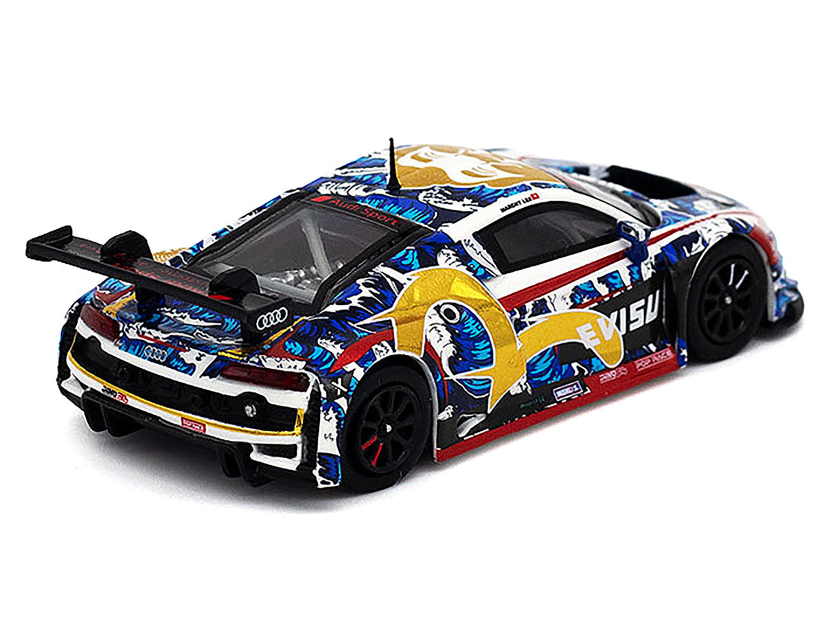 Audi R8 LMS "Evisu Racing X Works" White with Graphics 1/64 Diecast Model Car by Pop Race Pop Race
