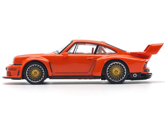 Singer DLS Turbo Study Orange Metallic 1/64 Diecast Model Car by Pop Race Pop Race