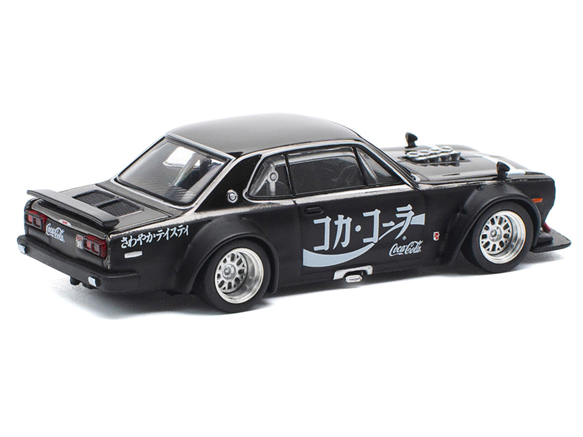 Skyline GT-R V8 Drift "Hakosuka" RHD (Right Hand Drive) "Coca-Cola" Black 1/64 Diecast Model Car by Pop Race Pop Race