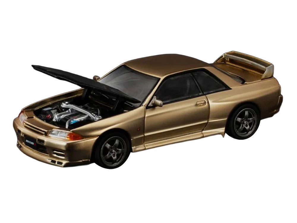 Skyline GT-R R32 RHD (Right Hand Drive) Chrome Gold with Carbon Hood "Tokyo Auto Salon 2025" 1/64 Diecast Model Car by Pop Race Pop Race