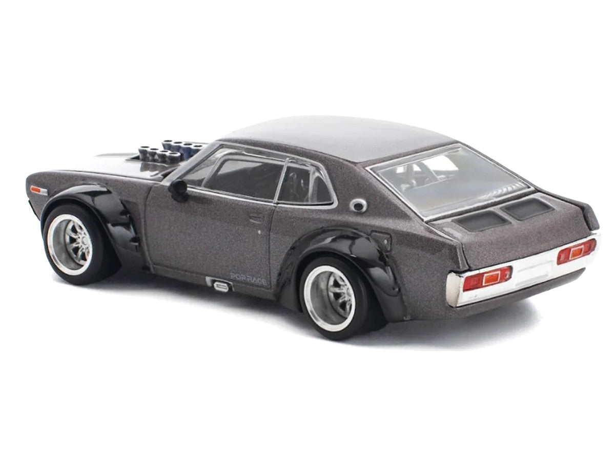 Datsun Laurel C130 RHD (Right Hand Drive) Gray Metallic 1/64 Diecast Model Car by Pop Race Pop Race