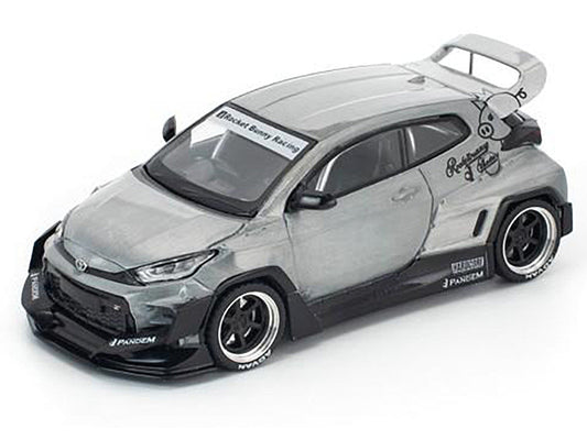 Toyota "Pandem" GR Yaris RHD (Right Hand Drive) Raw Metal 1/64 Diecast Model Car by Pop Race Pop Race