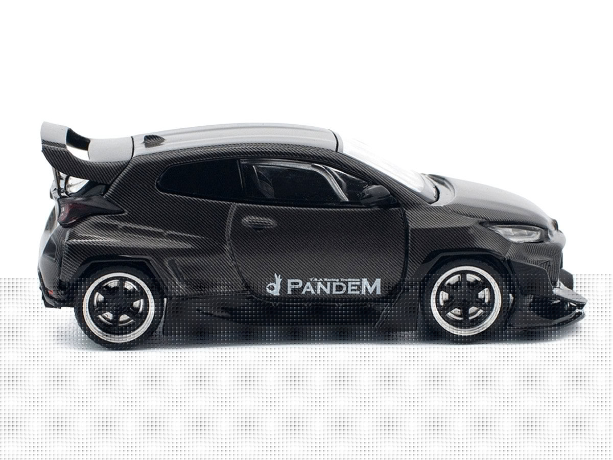 Toyota "Pandem" GR Yaris RHD (Right Hand Drive) Carbon Fiber 1/64 Diecast Model Car by Pop Race Pop Race