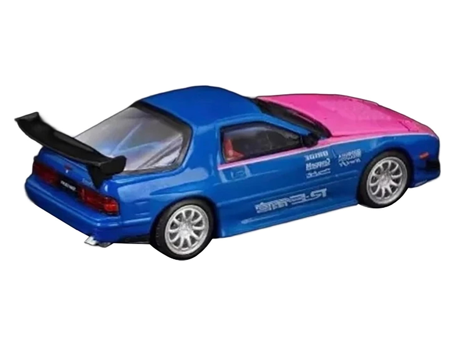 Mazda RX7 (FC3S) RE Amemiya RHD (Right Hand Drive) Blue Metallic with Pink Hood "APA XPO 2025 Exclusive" 1/64 Diecast Model Car by Pop Race