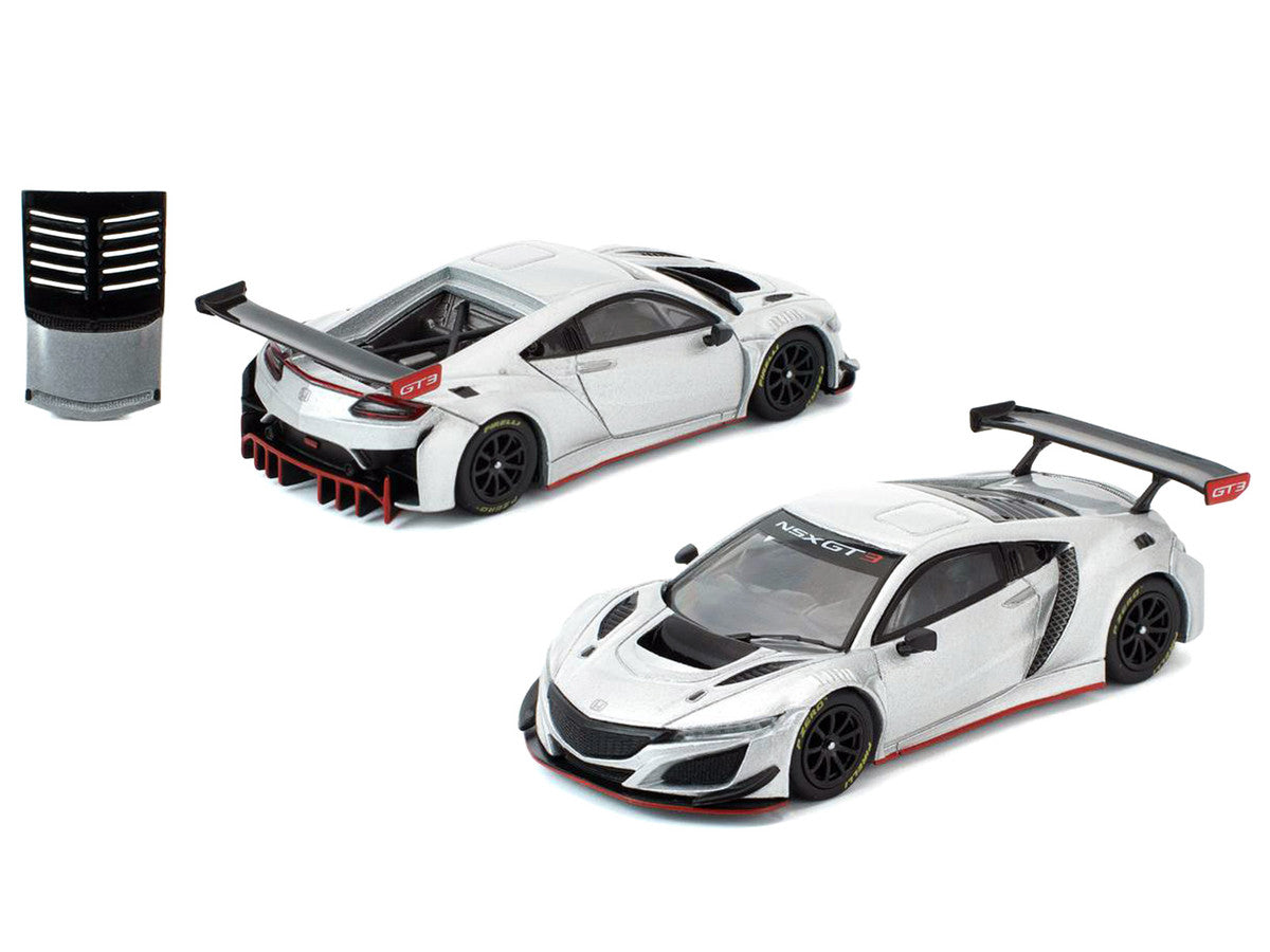 Honda NSX GT3 EVO22 Silver Metallic "Brazilian Event Exclusive" 1/64 Diecast Model Car by Pop Race Pop Race
