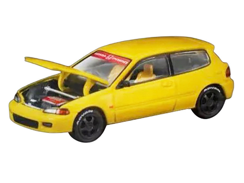 Honda Civic EG6 RHD (Right Hand Drive) Yellow "Vancouver 2026 Event Edition" 1/64 Diecast Model Car by Pop Race Pop Race