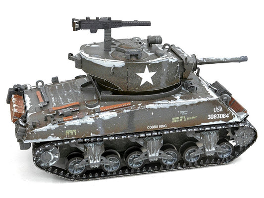 Model Kit United States M4 Sherman Tank (Moderate Difficulty) Steel Model by Metal Earth-1