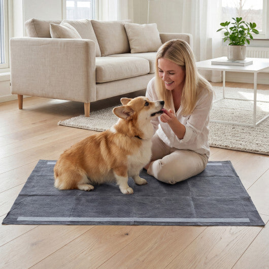 35.5" x 24" Charcoal?Dog Pee Pads 6-Layer for Dogs-Black W2B