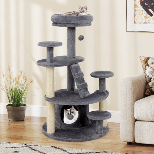 Multi-level Kitty Tower with Condo and Climbing Ladder-GR W2B