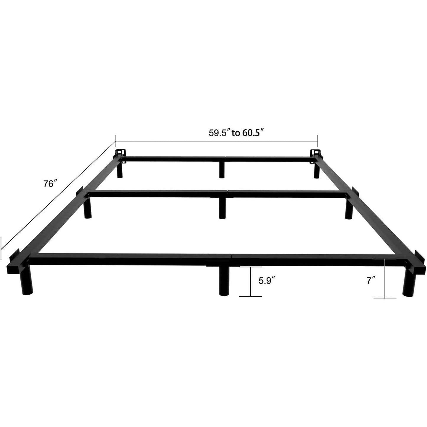 Queen 9-Leg Metal Bed Frame with Headboard Brackets 3,000 lbs. Max Weight Limit FastFurnishings