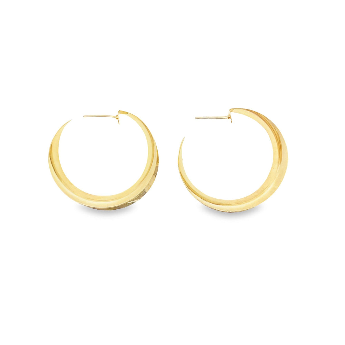 18K Gold Filled Curved Wide Minimalist Hoops (J305-J307)(L395) MIA Jewelry