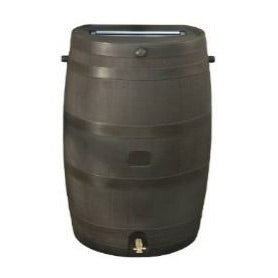 50-Gallon Brown Rain Water Collection Barrel with Brass Spigot FastFurnishings